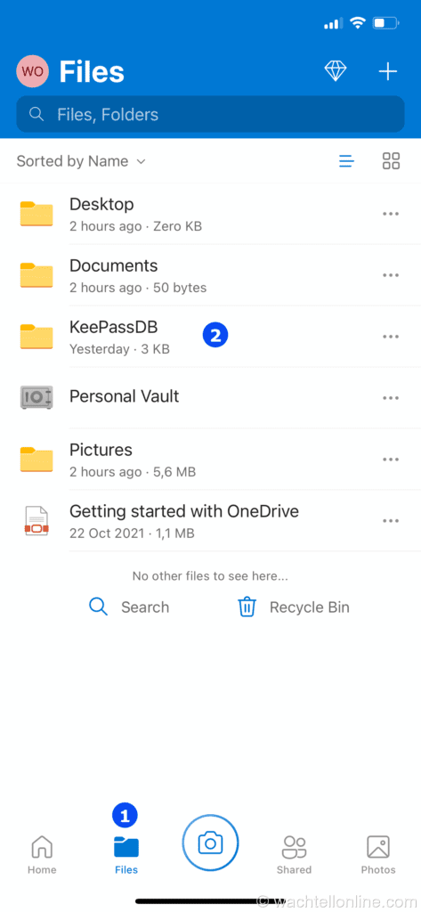 Keepass-password-safe-phone-integration-onedrive-files-folders-wm